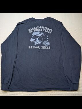 Harley-Davidson Dallas Texas Men's 2XL Skull Long Sleeve Black T-shirt
